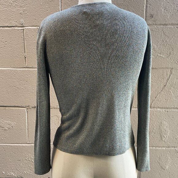 Vintage Joseph A. Silk/Metallic Cardigan Petite - Picture 4 of 13